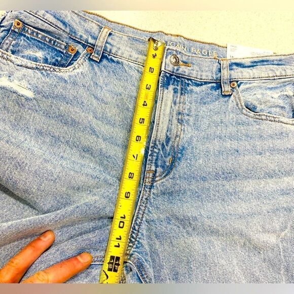 American Eagle Stovepipe Distressed Stretch Jeans 14 Long 32x33 NWT - Picture 7 of 12